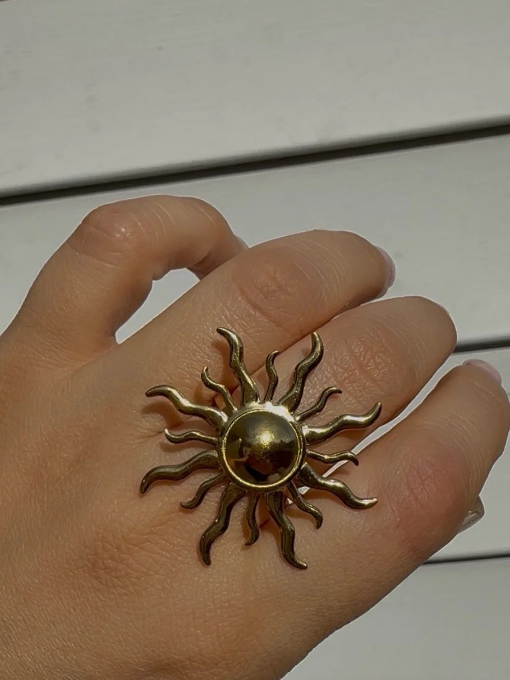Gold Sunburst Statement Ring